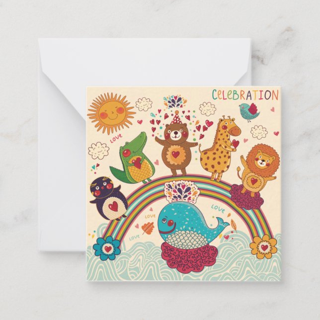 Tarjeta Pequeña Animales decorativos (Anverso)