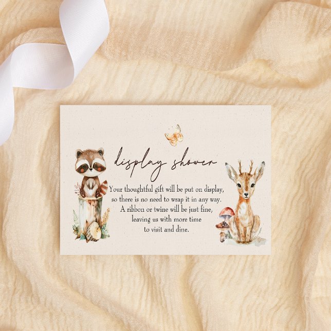 Tarjeta Pequeña Animales del Bosque Boho Bebe Display Cumpleaños (Subido por el creador)