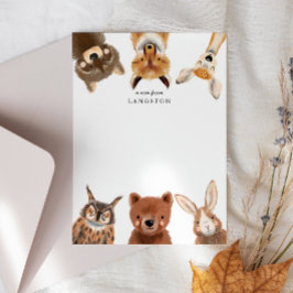 Tarjeta Pequeña Animales Lindos del Bosque para Niños