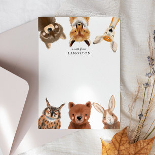 Tarjeta Pequeña Animales Lindos del Bosque para Niños