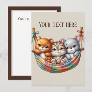 Tarjeta Pequeña Animales pequeños y cortos añaden texto