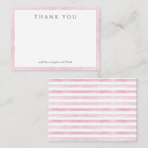 Tarjeta Pequeña Aniversario de la acuarela rosa Gracias