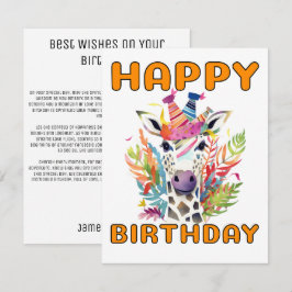 Tarjeta Pequeña Aniversario de la Girafa