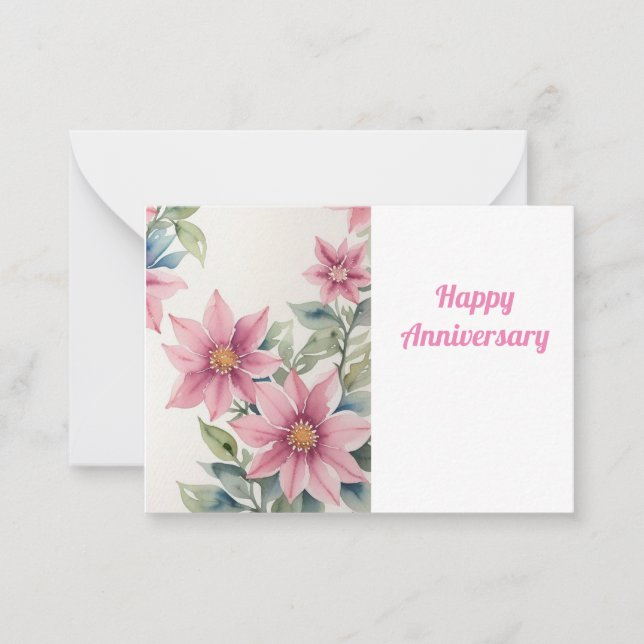 Tarjeta Pequeña Aniversario feliz (Anverso)