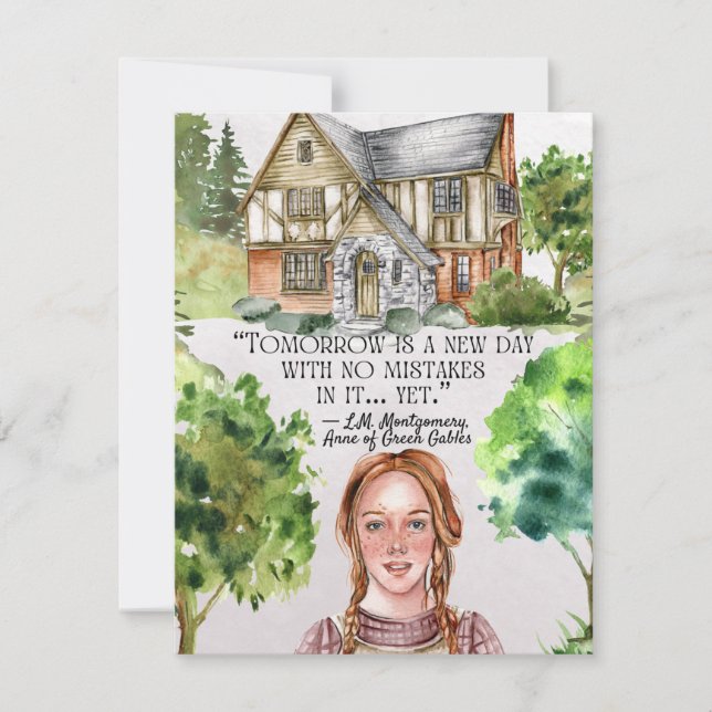 Tarjeta Pequeña Anne of Green Gables Custom Name Flat Note Card (Anverso)