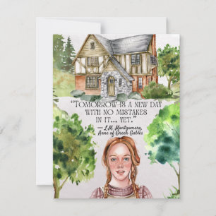 Tarjeta Pequeña Anne of Green Gables Custom Name Flat Note Card
