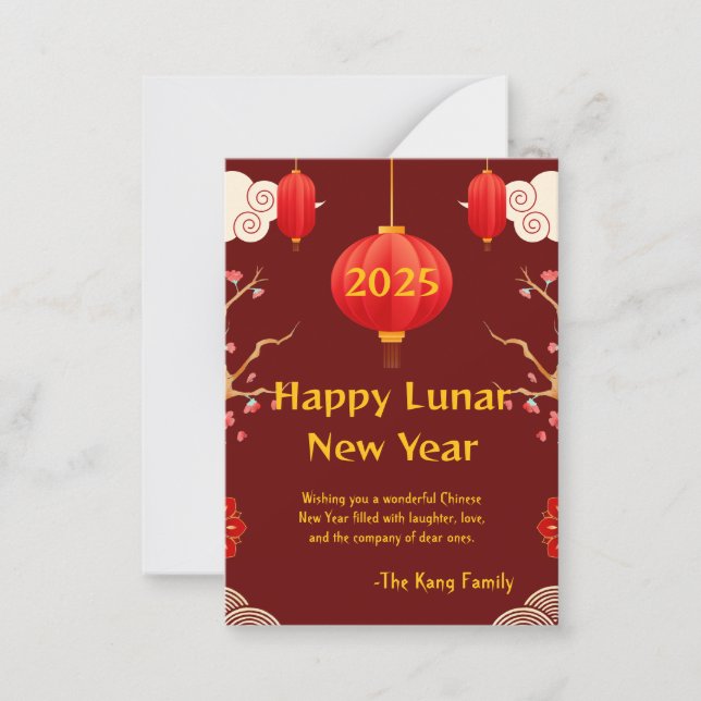 Tarjeta Pequeña Año nuevo chino 2025 (Anverso)