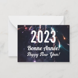 Tarjeta Pequeña Año Nuevo Feliz en Francia
