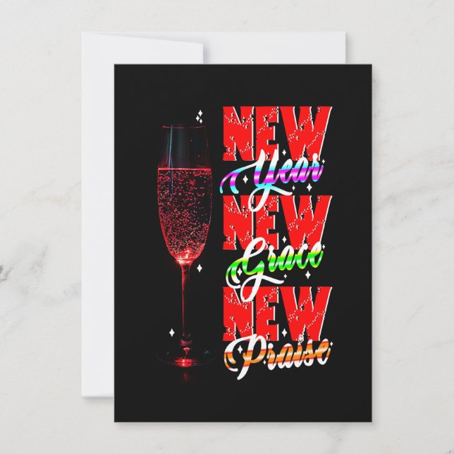 Tarjeta Pequeña Año Nuevo Nueva Gracia Nuevo Elogio (Anverso)