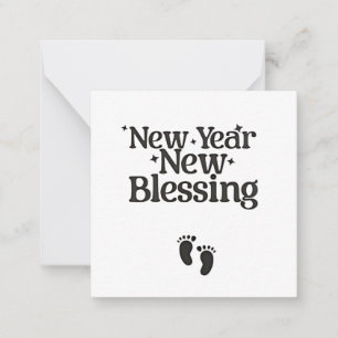 Tarjeta Pequeña Año Nuevo Nuevas Bendiciones Mamá Embarazada en Añ