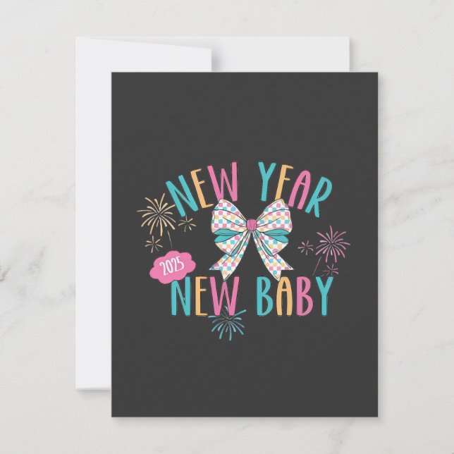 Tarjeta Pequeña Año Nuevo Nuevo Bebé Embarazo Mamá Futuro  (Anverso)