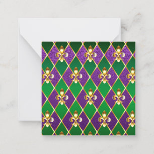 Tarjeta Pequeña Antecedentes de joyas Mardi Gras