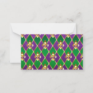 Tarjeta Pequeña Antecedentes de joyas Mardi Gras