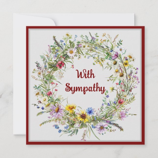 Tarjeta Pequeña Antique Floral Wreath Notecard Collection (Anverso)