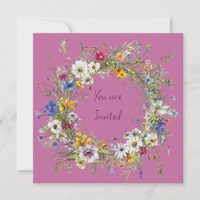 Tarjeta Pequeña Antique Wreath Stationery Cards Set - Invite (Anverso)