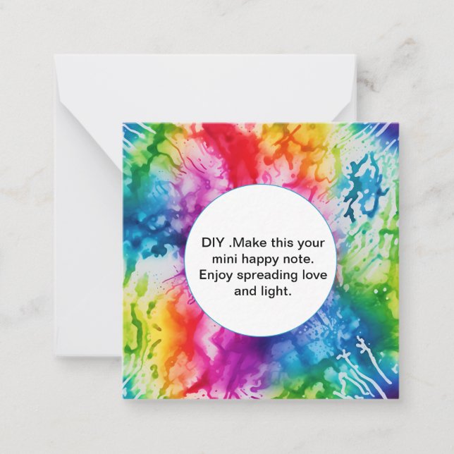Tarjeta Pequeña *~ AP62 BLANK DIY Tie Dye Inspire Note Card (Anverso)