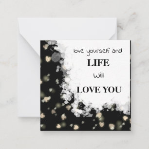 Tarjeta Pequeña *~ AP62 Kindness Love Self Forward Note Card