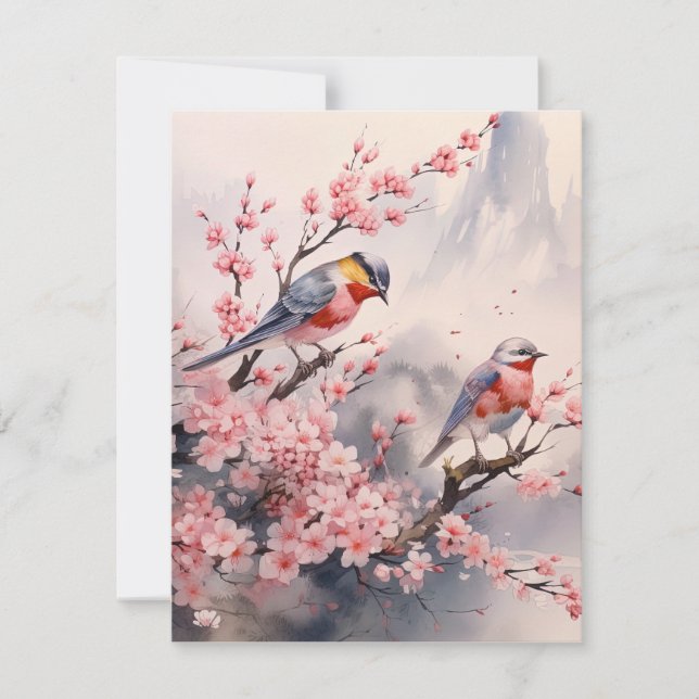 Tarjeta Pequeña Apaisado japonés acuarela (Anverso)