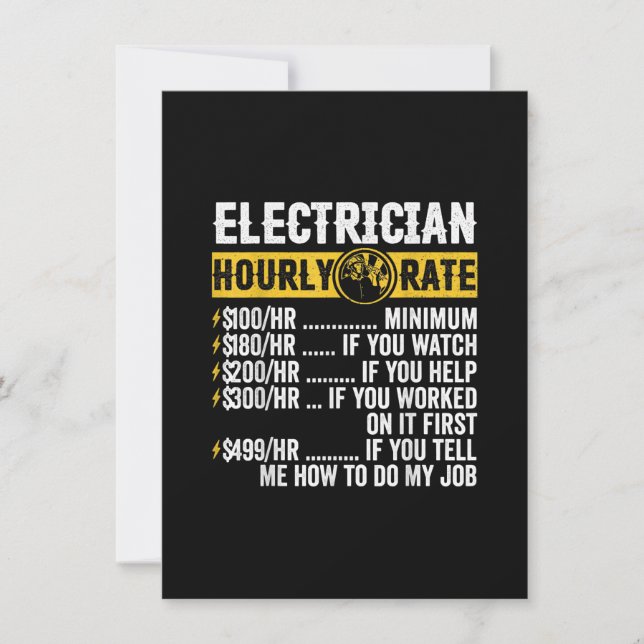 Tarjeta Pequeña Aparato eléctrico divertido, Hombres de Rentabilid (Anverso)