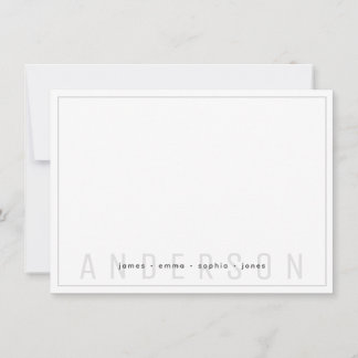 Tarjeta Pequeña Apellido mínimo de la familia de bordes grises osc