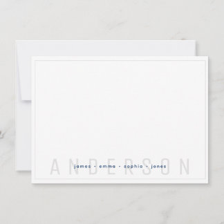 Tarjeta Pequeña Apellido mínimo de la familia de fronteras azules