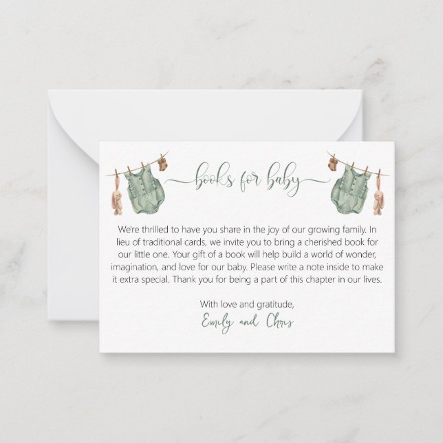 Tarjeta Pequeña Apenas podemos esperar por libros de género neutra (Anverso)