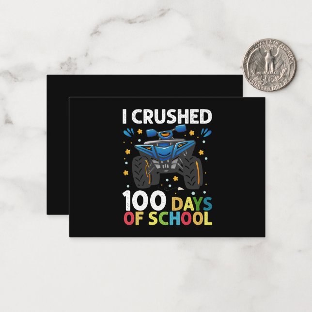 Tarjeta Pequeña Aplasté 100 días de monstruos escolares (Anverso/Reverso In Situ)