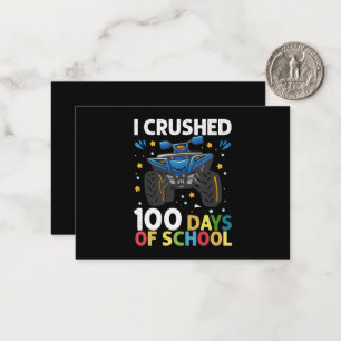 Tarjeta Pequeña Aplasté 100 días de monstruos escolares