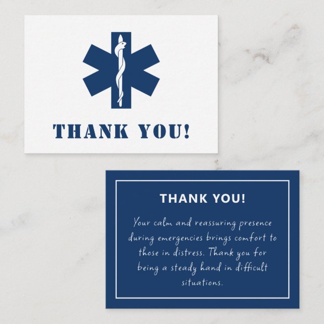 Tarjeta Pequeña Apreciación de EMS de Servicios Médicos de Emergen (Anverso / Reverso)