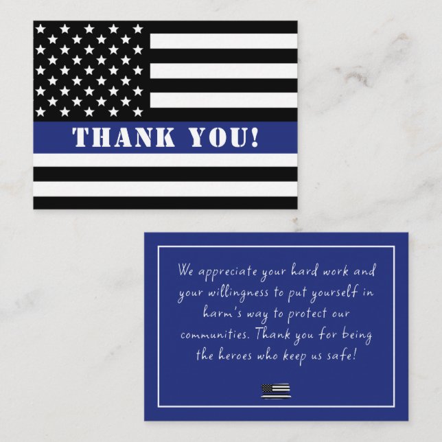 Tarjeta Pequeña Apreciación de los agentes de policía personalizad (Anverso / Reverso)