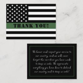 Tarjeta Pequeña Apreciación militar delgada de la bandera verde