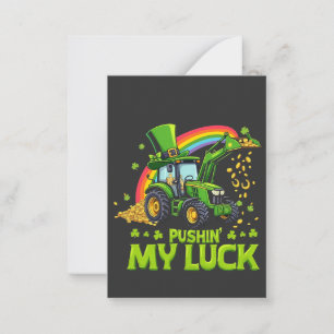 Tarjeta Pequeña Aprovechando mi suerte Excavadora divertida Día de