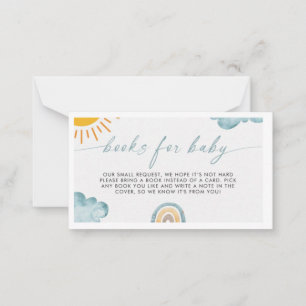 Tarjeta Pequeña Aquí vienen los libros del hijo para el bebé