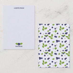 Tarjeta Pequeña Arándanos Acuarela Flores de Arándano Follaje