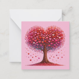 Tarjeta Pequeña Árbol con forma de corazón colorido