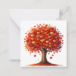 Tarjeta Pequeña Árbol con forma de corazón colorido