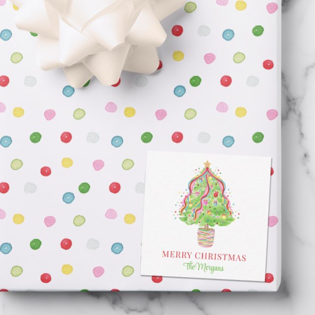 Tarjeta Pequeña Árbol de navidad acuarela confetti (Subido por el creador)