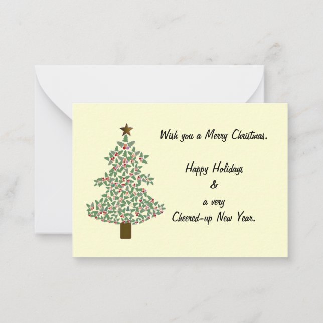 Tarjeta Pequeña Árbol de Navidad Ártico (Anverso)