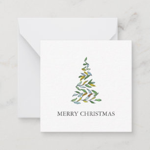 Tarjeta Pequeña Árbol de Navidad de acuarela cúpula