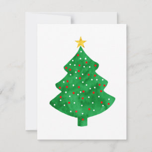 Tarjeta Pequeña Árbol de Navidad de Acuarela Perenne