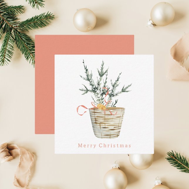 Tarjeta Pequeña Árbol de navidad de acuarela rusa (Subido por el creador)