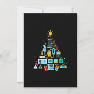 Tarjeta Pequeña Árbol de Navidad de Electricista Divertido