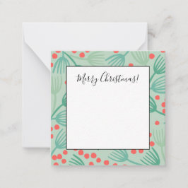 Tarjeta Pequeña Árbol de Navidad dibujado a mano con hojas de pino