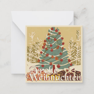 Tarjeta Pequeña Árbol de Navidad regalos estilo retro Feliz Navida