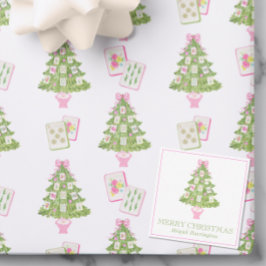 Tarjeta Pequeña Árbol de Navidad Rosa Mahjong