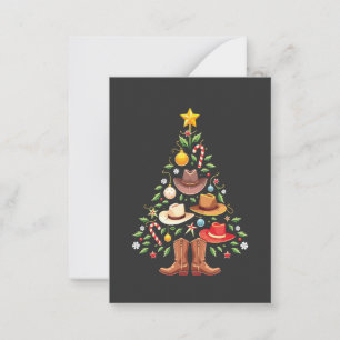 Tarjeta Pequeña Árbol de Navidad vaquero occidental Santa