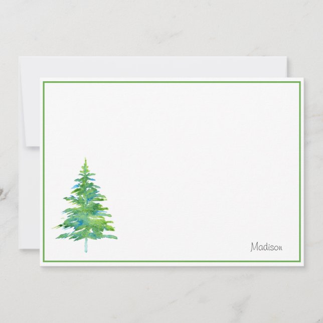 Tarjeta Pequeña Árbol de pájaros azul verde (Anverso)