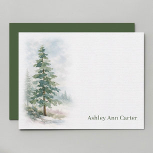Tarjeta Pequeña Árbol de Pino Perenne Personalizado