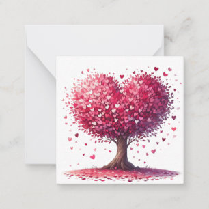 Tarjeta Pequeña Árbol en forma de corazón colorido