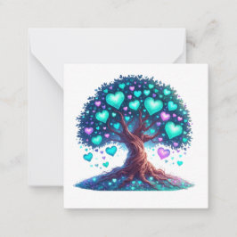 Tarjeta Pequeña Árbol en forma de corazón colorido
